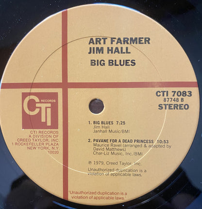 Art Farmer / Jim Hall : Big Blues (LP, Album, Gat)