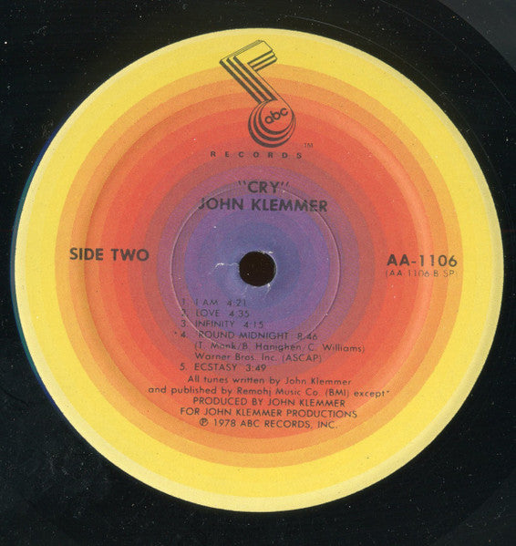 John Klemmer : Cry (LP, Album)