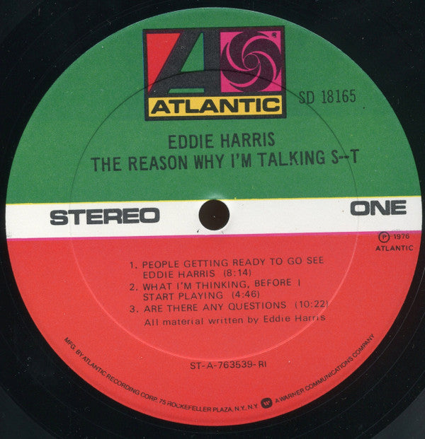 Eddie Harris : The Reason Why I'm Talking S--t (LP, Album, RI)