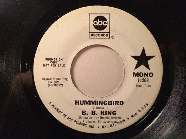 B.B. King : Hummingbird (7", Single, Mono, Promo)