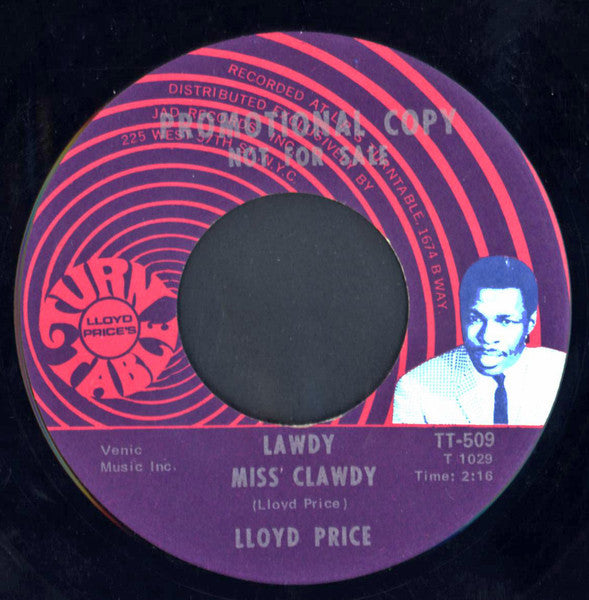 Lloyd Price : Lawdy Miss Clawdy / Little Volcano (7", Single, Promo)