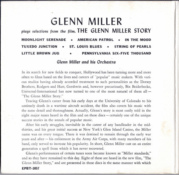 Glenn Miller And His Orchestra : Glenn Miller Plays Selections From The Film "The Glenn Miller Story" (2x7", Album, EP, Comp)