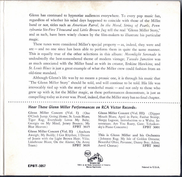 Glenn Miller And His Orchestra : Glenn Miller Plays Selections From The Film "The Glenn Miller Story" (2x7", Album, EP, Comp)