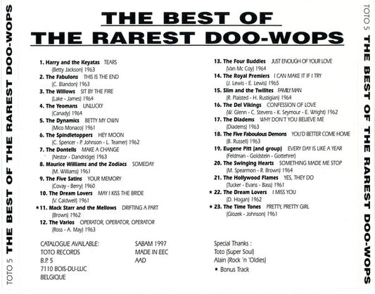 Various : The Best Of The Rarest Doo-Wops (CD, Comp)