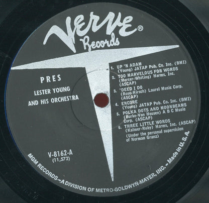 Lester Young And His Orchestra : Pres (LP, Album, Mono, RE)