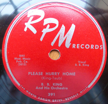 B.B. King Orchestra : Please Hurry Home / Neighborhood Affair (Shellac, 10")
