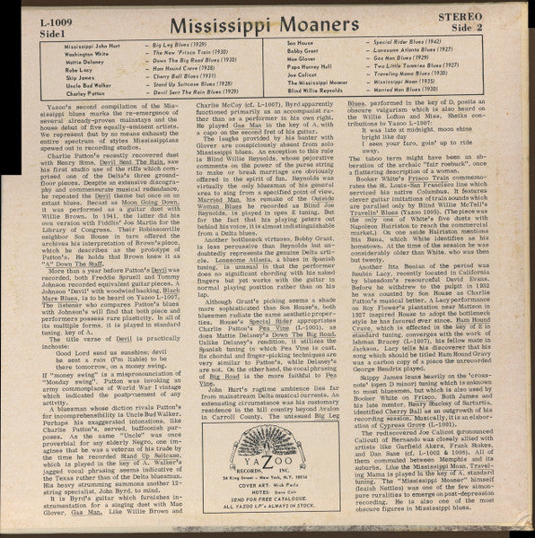 Various : Mississippi Moaners 1927-1942 (LP, Comp)