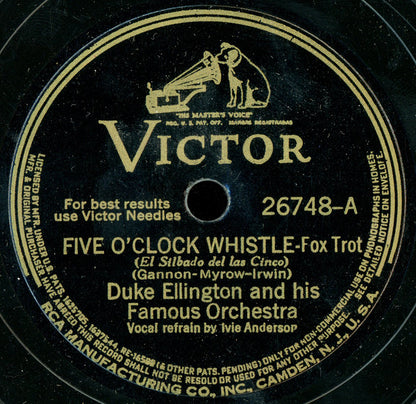 Duke Ellington And His Orchestra : Five O'clock Whistle / There Shall Be No Night (Shellac, 10")
