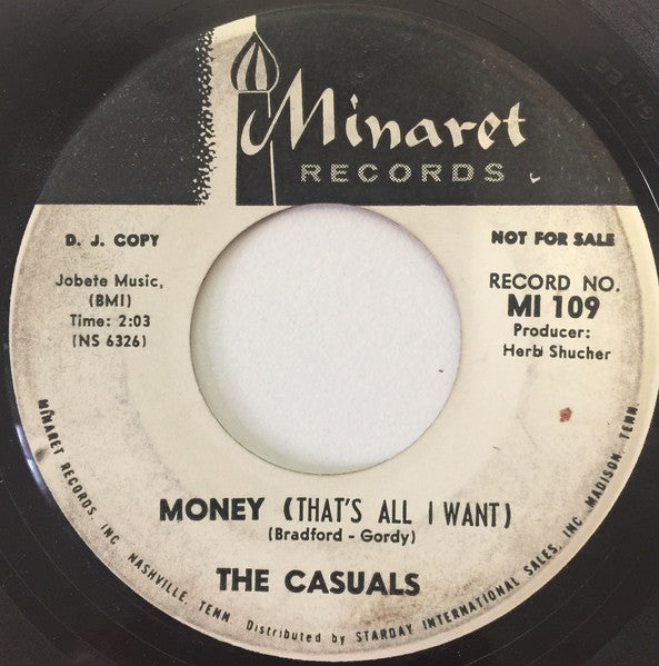 The Casuals (7) : Money (That's All I Want) / Big Hammer (John's Other Henry) (7", Promo)
