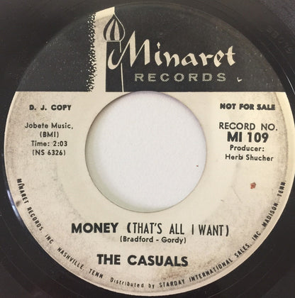 The Casuals (7) : Money (That's All I Want) / Big Hammer (John's Other Henry) (7", Promo)