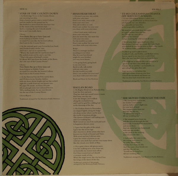 Van Morrison & The Chieftains : Irish Heartbeat (LP, Album, 49 )