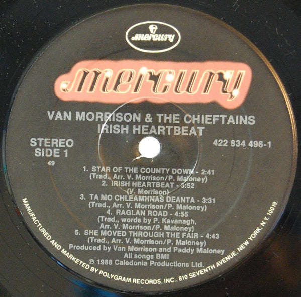 Van Morrison & The Chieftains : Irish Heartbeat (LP, Album, 49 )