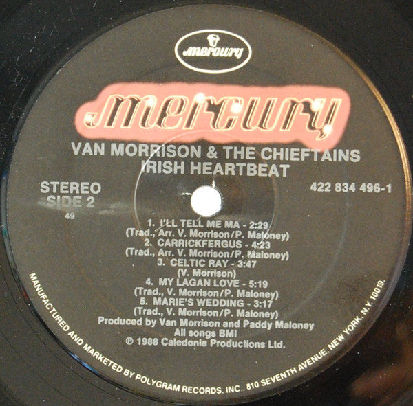 Van Morrison & The Chieftains : Irish Heartbeat (LP, Album, 49 )