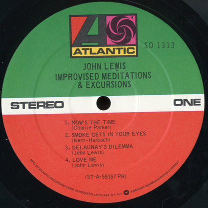 John Lewis (2) : Improvised Meditations & Excursions (LP, Album, RE, PR)
