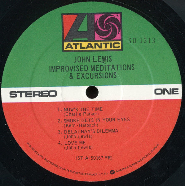 John Lewis (2) : Improvised Meditations & Excursions (LP, Album, RE, PR)