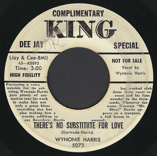 Wynonie Harris : There's No Substitute For Love / A Tale Of Woe (7", Promo)