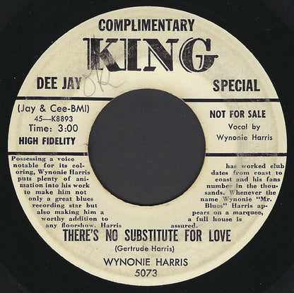 Wynonie Harris : There's No Substitute For Love / A Tale Of Woe (7", Promo)