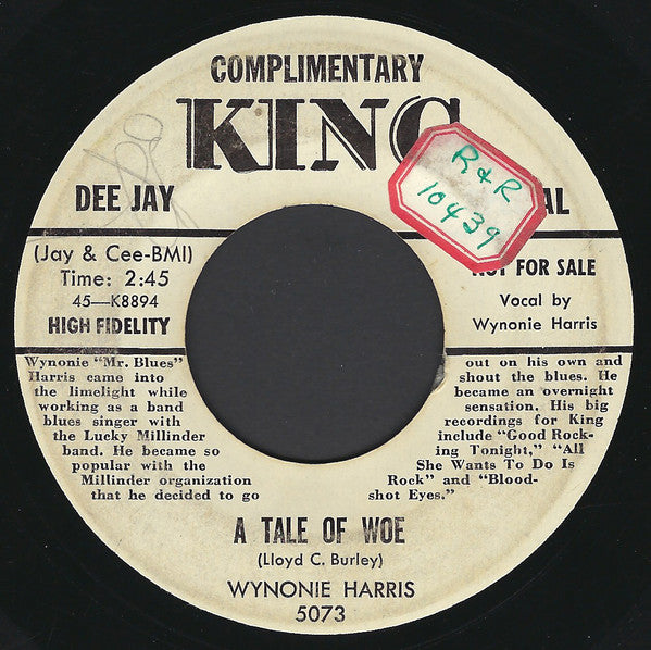 Wynonie Harris : There's No Substitute For Love / A Tale Of Woe (7", Promo)
