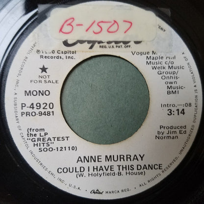 Anne Murray : Could I Have This Dance (7", Single, Mono, Promo)