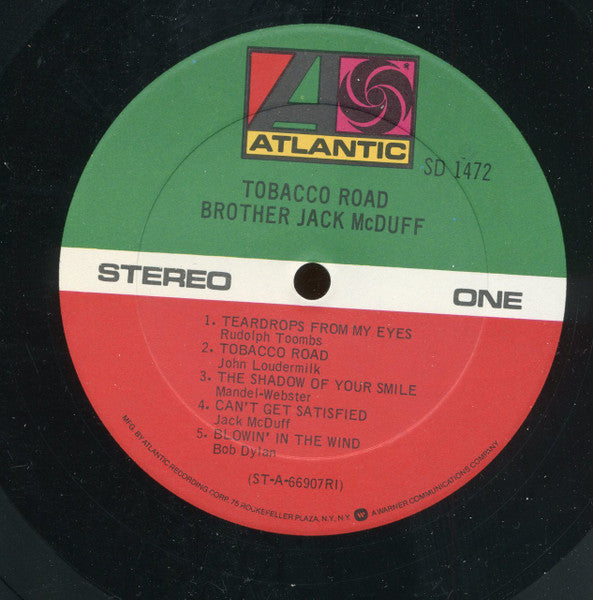 Brother Jack McDuff : Tobacco Road (LP, Album, RE, RI,)