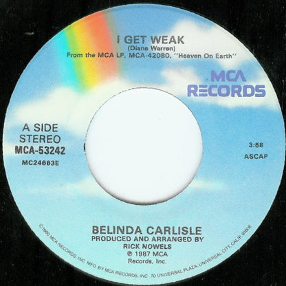 Belinda Carlisle : I Get Weak (7", Single)