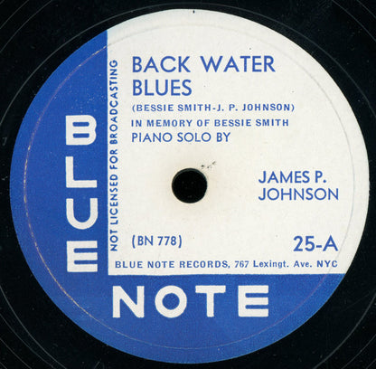 James Price Johnson : Back Water Blues / Carolina Balmoral (Shellac, 12")
