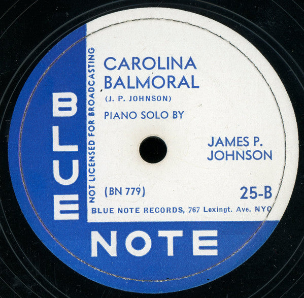 James Price Johnson : Back Water Blues / Carolina Balmoral (Shellac, 12")