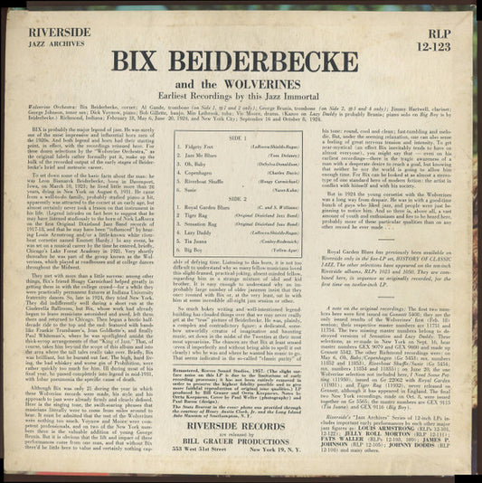 Bix Beiderbecke And The Wolverines : Bix Beiderbecke And The Wolverines (LP, Comp, Mono)
