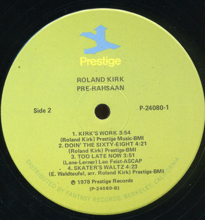 Roland Kirk : Pre-Rahsaan (2xLP, Comp, RM)