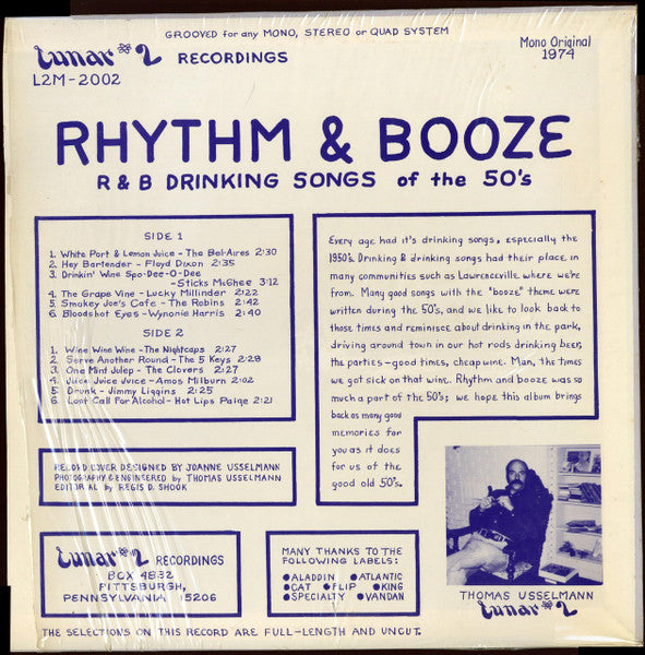 Various : Rhythm & Booze - R&B Drinking Songs Of The 50's (LP, Comp, Mono)
