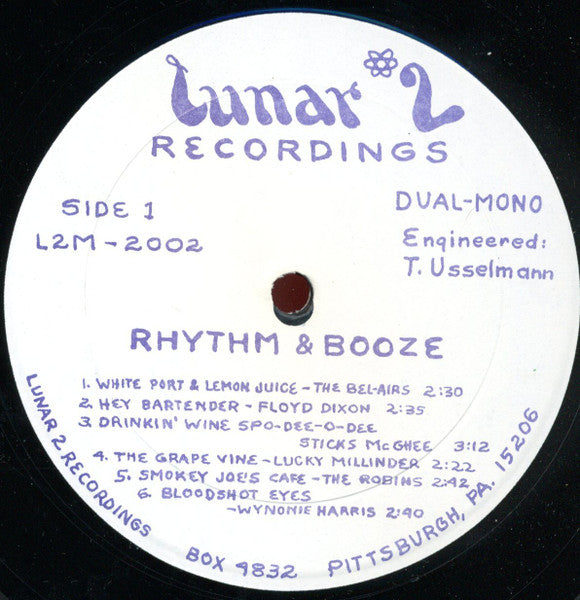 Various : Rhythm & Booze - R&B Drinking Songs Of The 50's (LP, Comp, Mono)