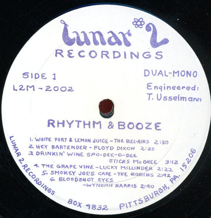 Various : Rhythm & Booze - R&B Drinking Songs Of The 50's (LP, Comp, Mono)