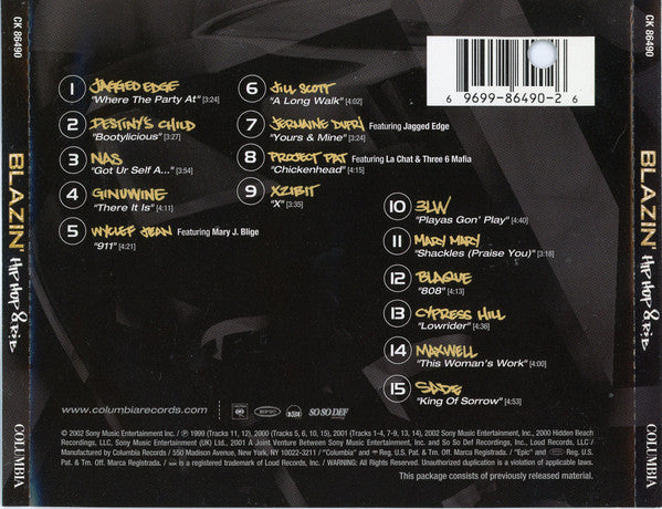 Various : Blazin’ Hip Hop & R&B (CD, Album, Comp)