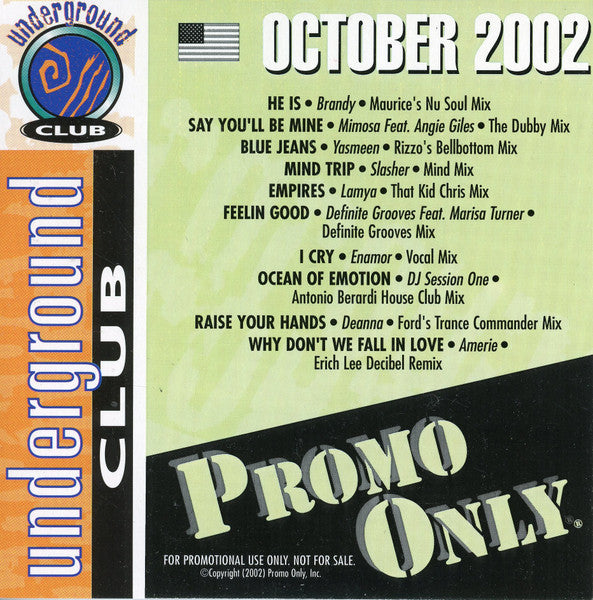 Various : Promo Only Underground Club: October 2002 (CD, Comp, Promo)