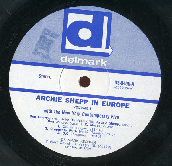 Archie Shepp With The New York Contemporary Five : In Europe (LP, Album, RE)