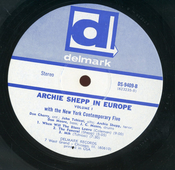 Archie Shepp With The New York Contemporary Five : In Europe (LP, Album, RE)