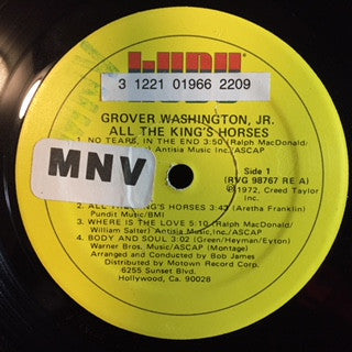 Grover Washington, Jr. : All The King's Horses (LP, Album, San)