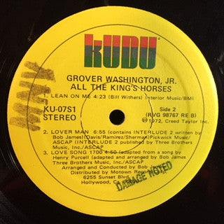 Grover Washington, Jr. : All The King's Horses (LP, Album, San)
