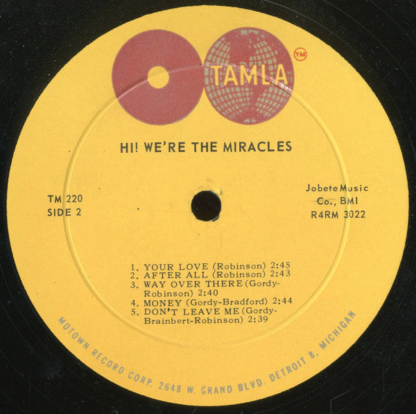 The Miracles : Hi! We're The Miracles (LP, Album, Mono)