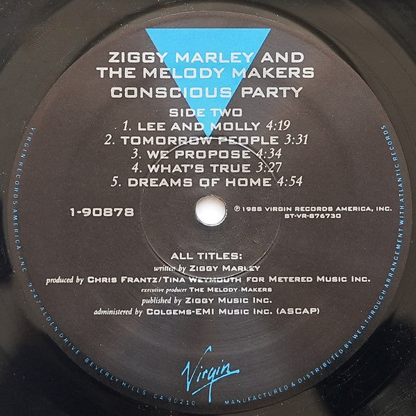 Ziggy Marley And The Melody Makers : Conscious Party (LP, Album)