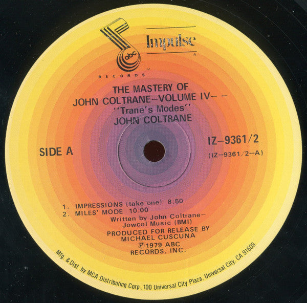 John Coltrane : The Mastery Of John Coltrane / Vol. IV "Trane's Modes" (2xLP, Album)