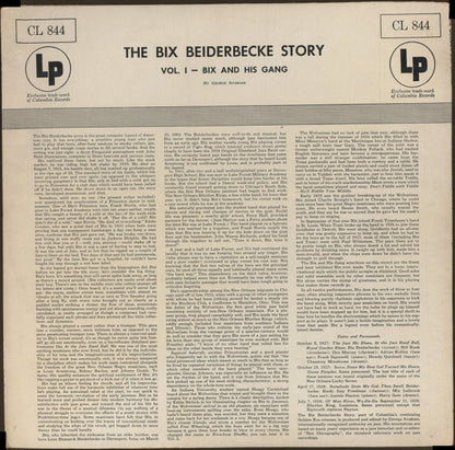 Bix Beiderbecke : The Bix Beiderbecke Story: Vol. 1 - Bix And His Gang (LP, Comp, Mono, RE, Hol)