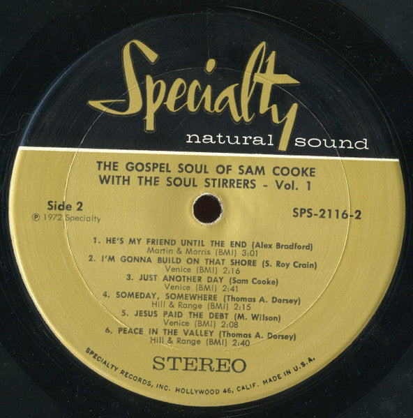 Sam Cooke With The Soul Stirrers : The Gospel Soul Of Sam Cooke With The Soul Stirrers Vol. 1 (LP, Comp, RE)
