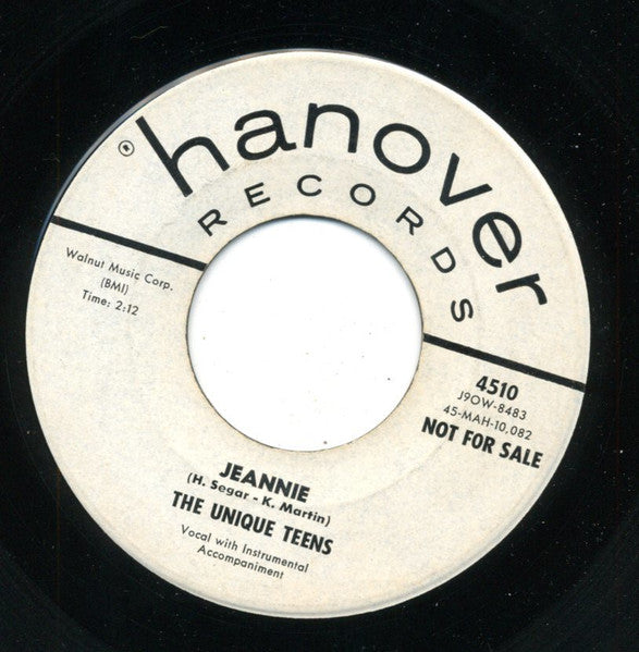 The Unique Teens : At The Ball / Jeannie (7", Promo)