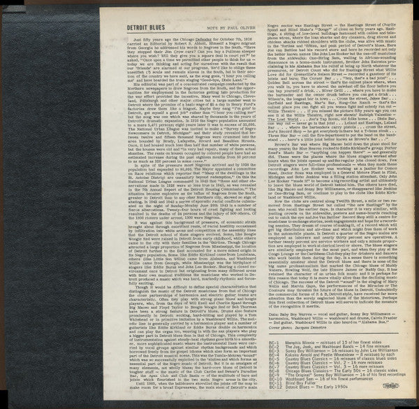 Various : Detroit Blues - The Early 1950s (LP, Comp)