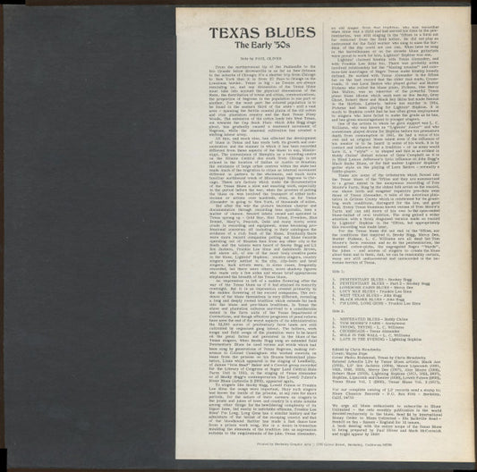 Various : Texas Blues - The Early '50s (LP, Comp)