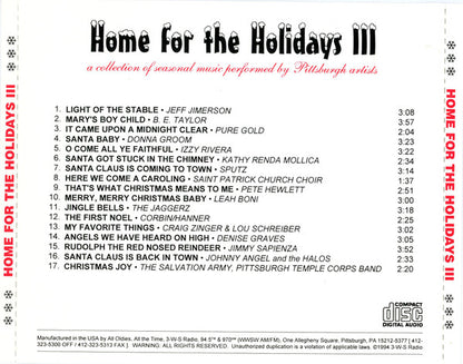 Various :  Home For The Holidays III: A Collection Of Seasonal Music (CD, Comp)