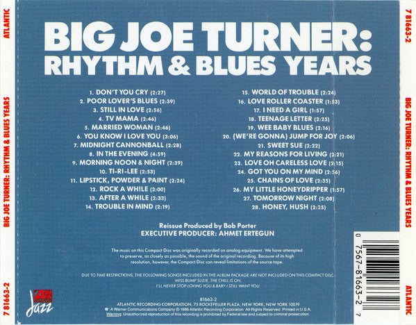 Big Joe Turner : Rhythm & Blues Years (CD, Album, Comp)
