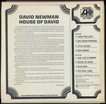 David "Fathead" Newman : House Of David (LP, Album)
