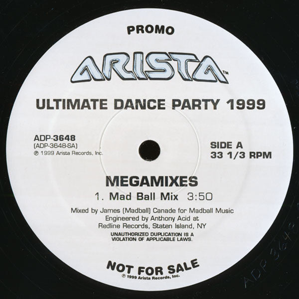 Unknown Artist : Ultimate Dance Party 1999 Megamixes (12", Promo)